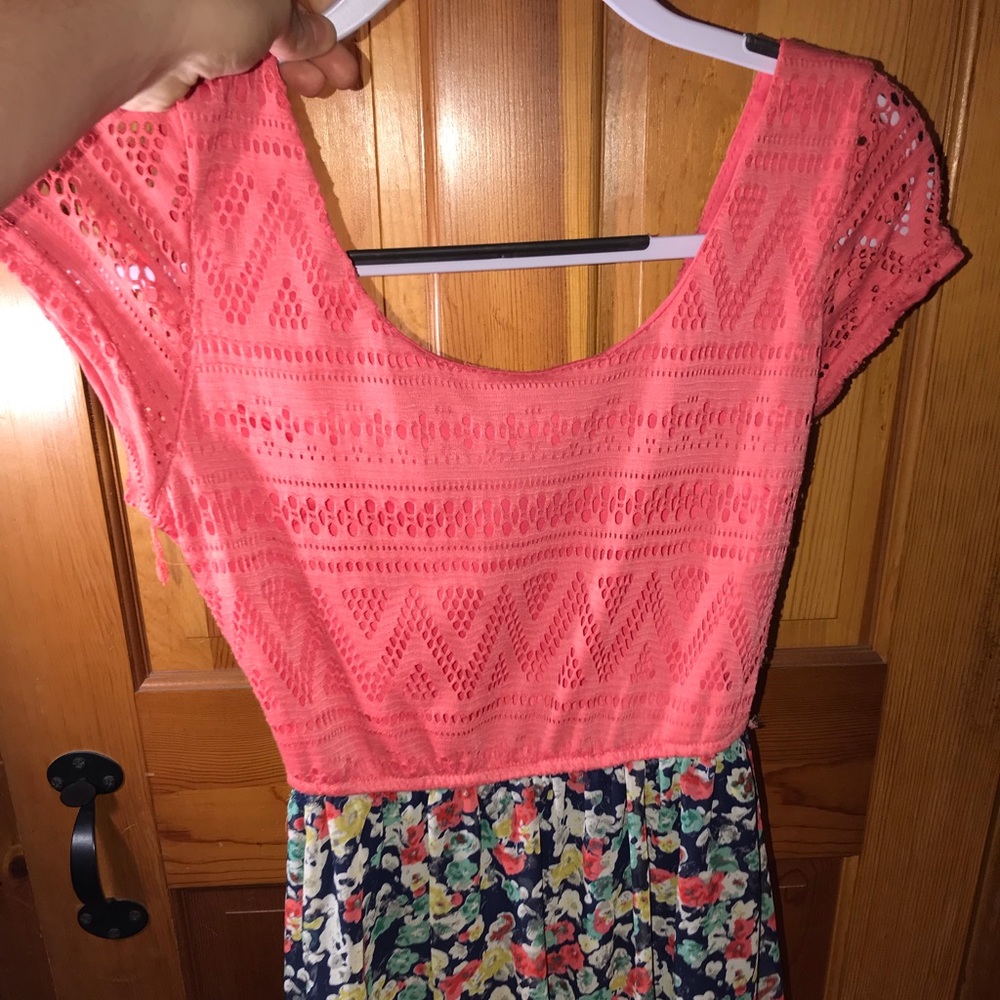 Pink flowered dress
